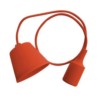 Κρεμαστό Φωτιστικό Οροφής Μονόφωτο E27 Σιλικόνης Πορτοκαλί V-TAC
