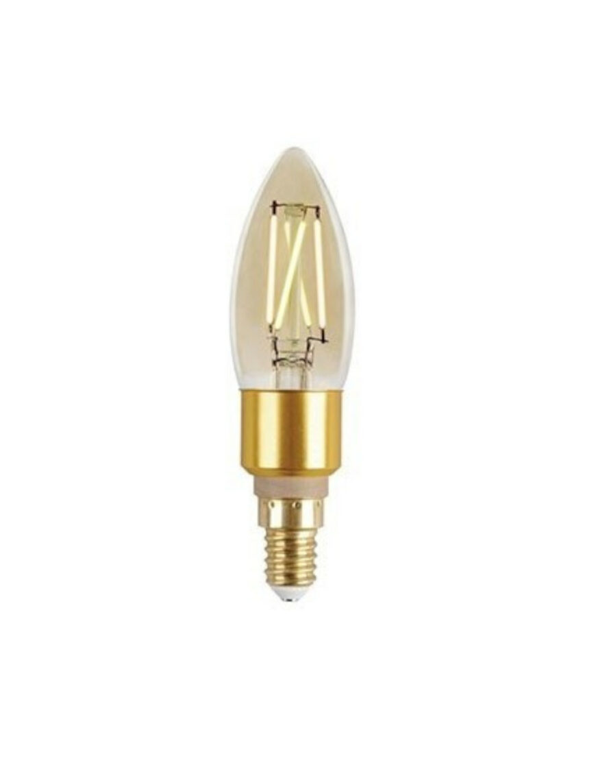 Έξυπνη λάμπα LED filament μελί C35 E14 4,2W ρυθμιζόμενο λευκό 2200-5500K Lutec Connect - 1-T8712501312