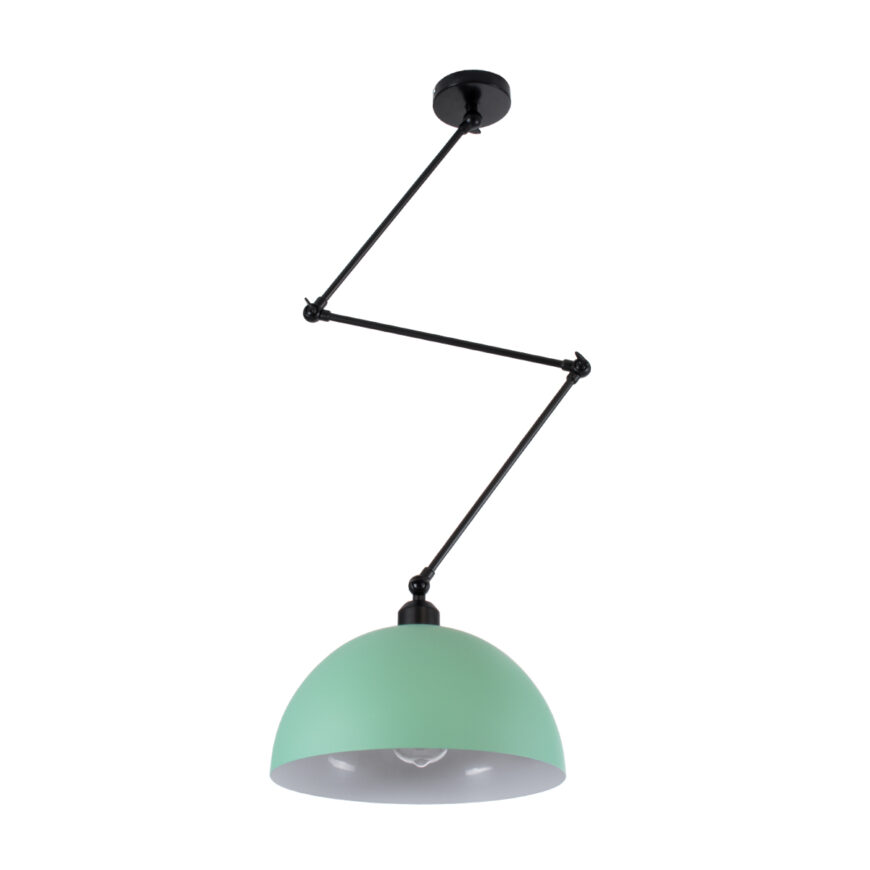 GloboStar® LOTUS GREEN 00936 Μοντέρνο Φωτιστικό Οροφής Μονόφωτο Ανοιχτό Πράσινο Ματ Μεταλλικό Καμπάνα Φ30 x Y21cm