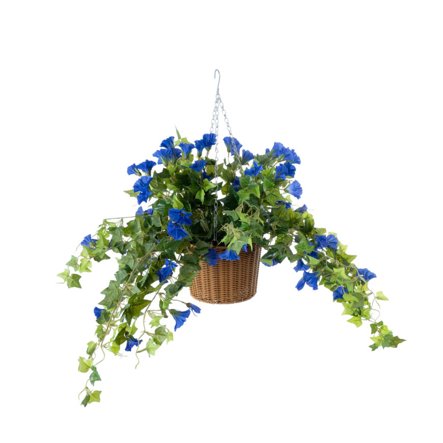 GloboStar® Artificial Garden MORNING GLORY HANGING PLANT 20636 Τεχνητό Κρεμαστό Διακοσμητικό Φυτό Ορτανσίας Y55cm