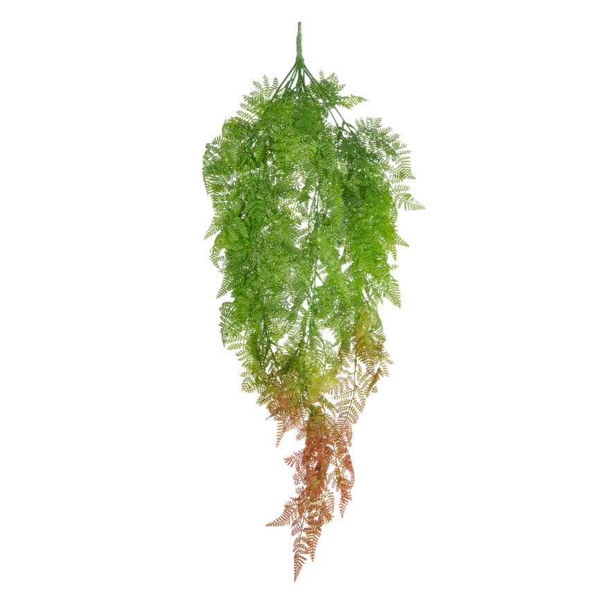 GloboStar® Artificial Garden HANGING FERN 20805 Τεχνητό Διακοσμητικό Κρεμαστό Φυτό Φτέρη Μ40 x Π20 x Υ88cm