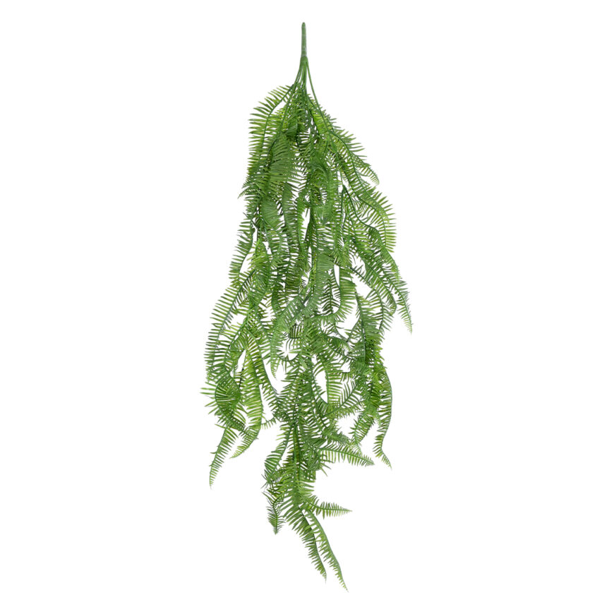 GloboStar® Artificial Garden HANGING FERN BRANCH  20833 Τεχνητό Διακοσμητικό Κρεμαστό κλαδί Φτέρης Μ30 x Π8 x Υ87cm