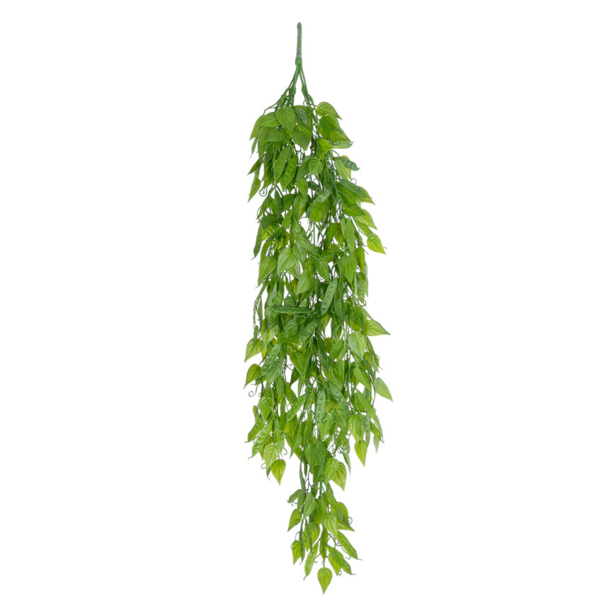 GloboStar® Artificial Garden HANGING LIMA BEAN 20845 Τεχνητό Διακοσμητικό Κρεμαστό Φυτό Φασόλι Λίμα Μ29 x Π10 x Υ86cm