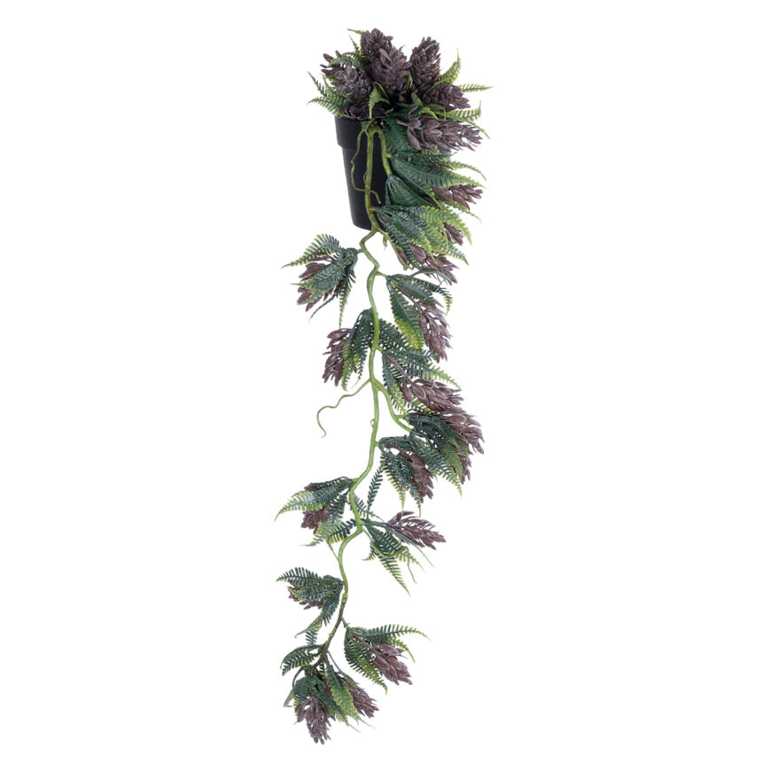 GloboStar® Artificial Garden HANGING BROWN PINE CONE 20870 - Τεχνητό Κρεμαστό Διακοσμητικό Φυτό Κουκουνάρι Φ15 x Y60cm