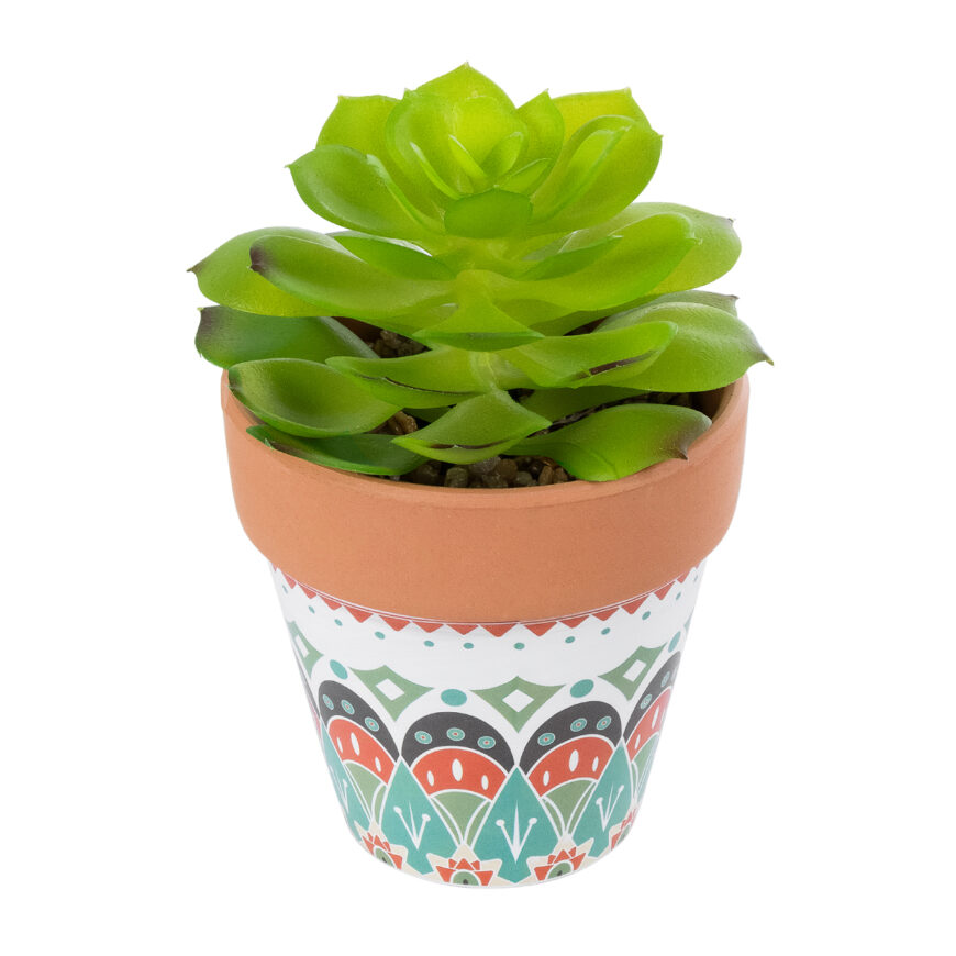 GloboStar® Artificial Garden SUCCULENT ECHEVERIA 21049 Διακοσμητικό Φυτό Παχύφυτο Εχεβέρια Υ14cm