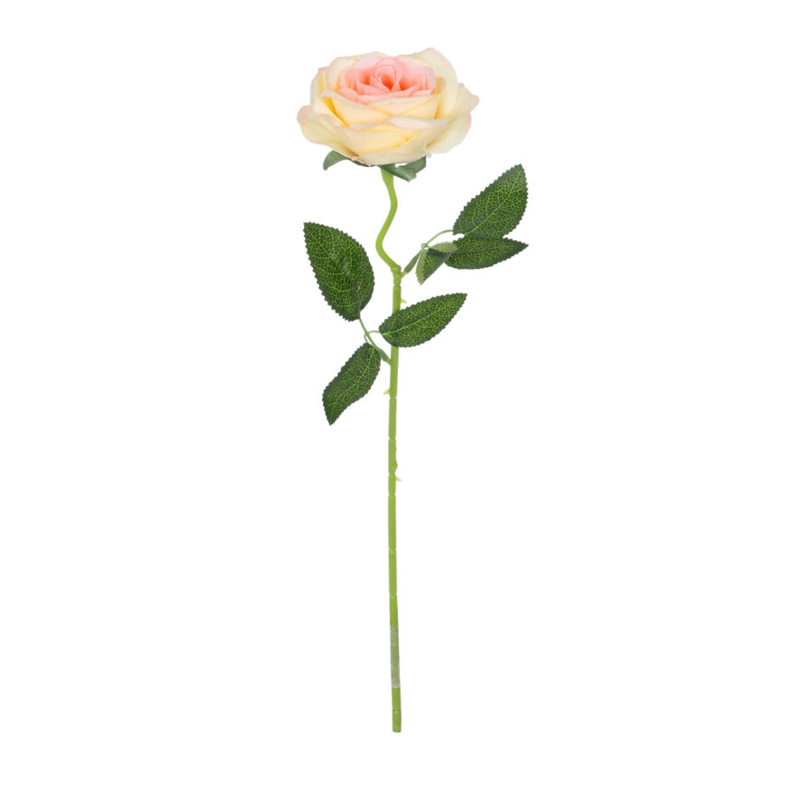 GloboStar® Artificial Garden CHAMPAGNE ROSE BRANCH 21141 Τεχνητό Διακοσμητικό Κλαδί Σαμπανιζέ Τριαντάφυλλο Y50cm