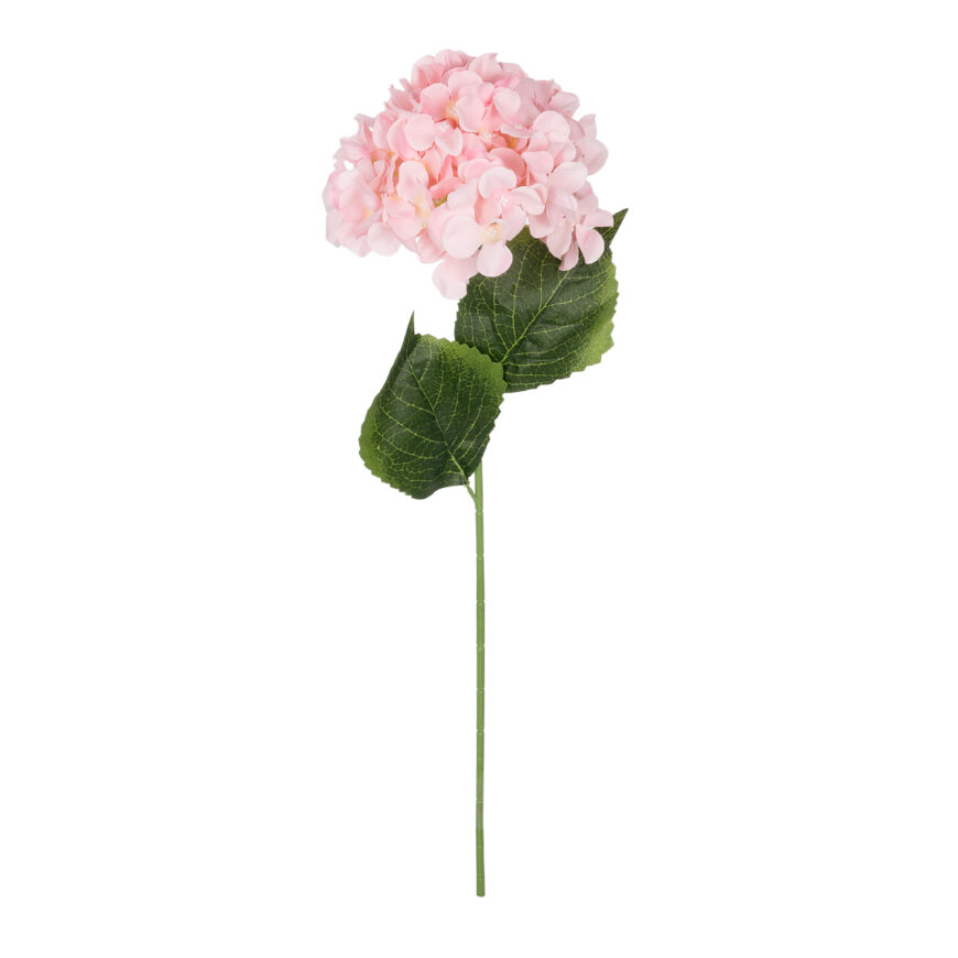 GloboStar® Artificial Garden PINK HYDRANGEA BRANCH 21143 Τεχνητό Διακοσμητικό Κλαδί Ροζ Ορτανσία Y73cm