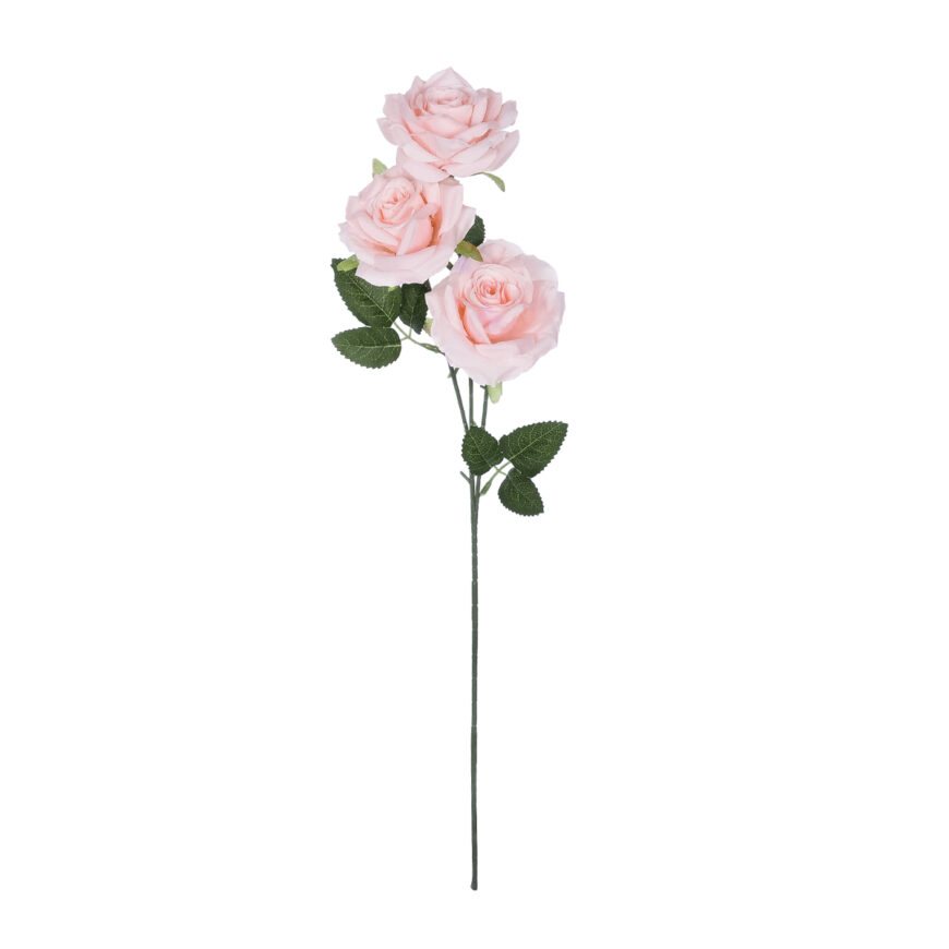 GloboStar® Artificial Garden LIGHT PINK  CLIMBING ROSE BRANCH 21193 Τεχνητό Διακοσμητικό Κλαδί Τριαντάφυλλο Ανοιχτό Ροζ Y66cm