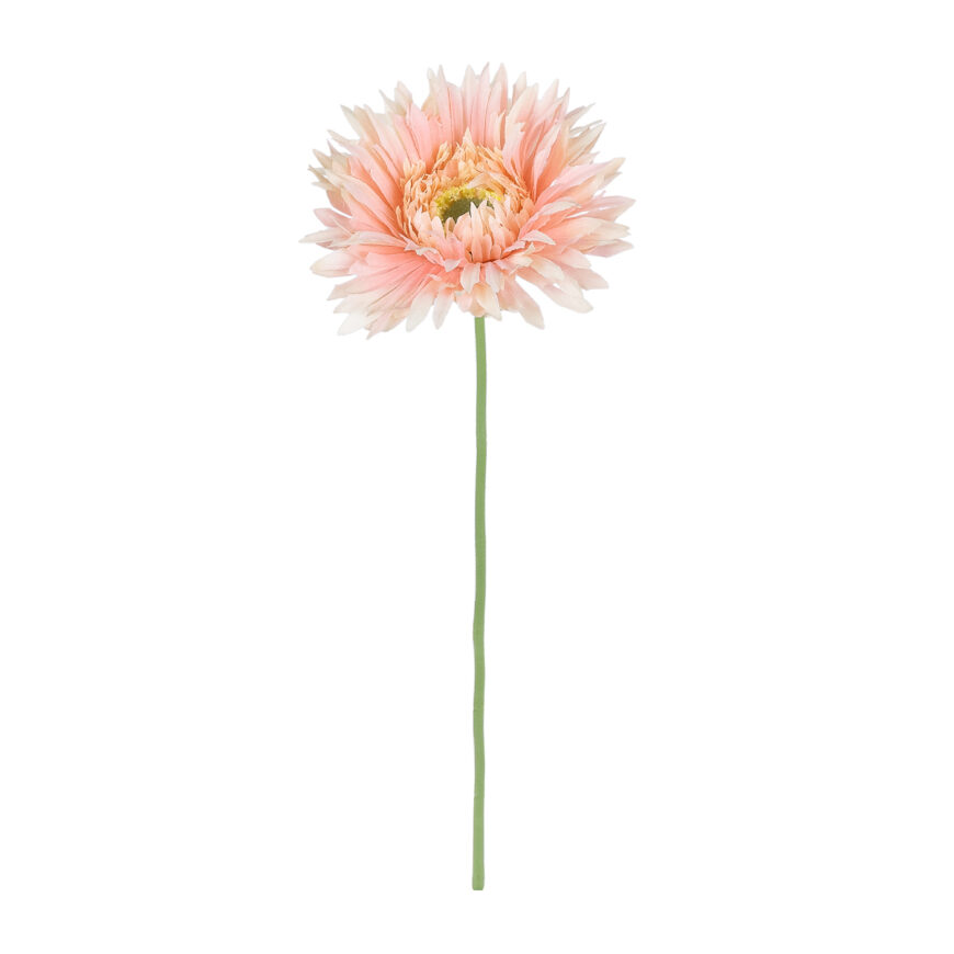 GloboStar® Artificial Garden PINK GERBERA  BRANCH 21205 Τεχνητό Διακοσμητικό Κλαδί Ζέρμπερας Ροζ Y44cm