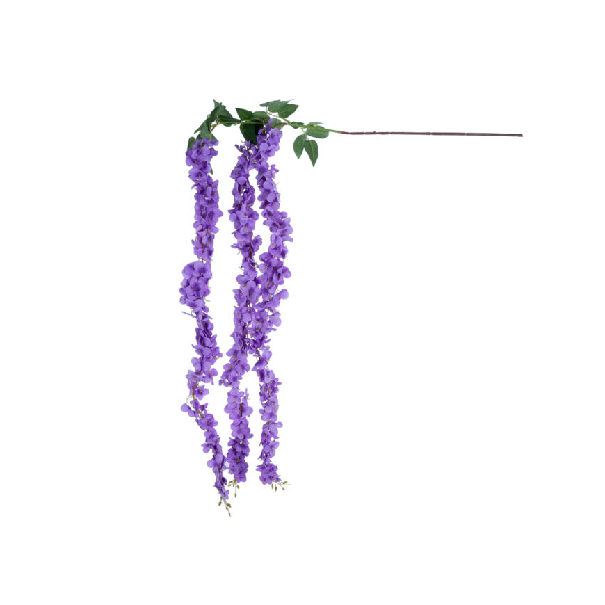 GloboStar® Artificial Garden PURPLE WISTERIA FLOWER BRANCH 21517 Τεχνητό Διακοσμητικό κλαδί Βιστέρια Μωβ Φ45 x Υ164cm