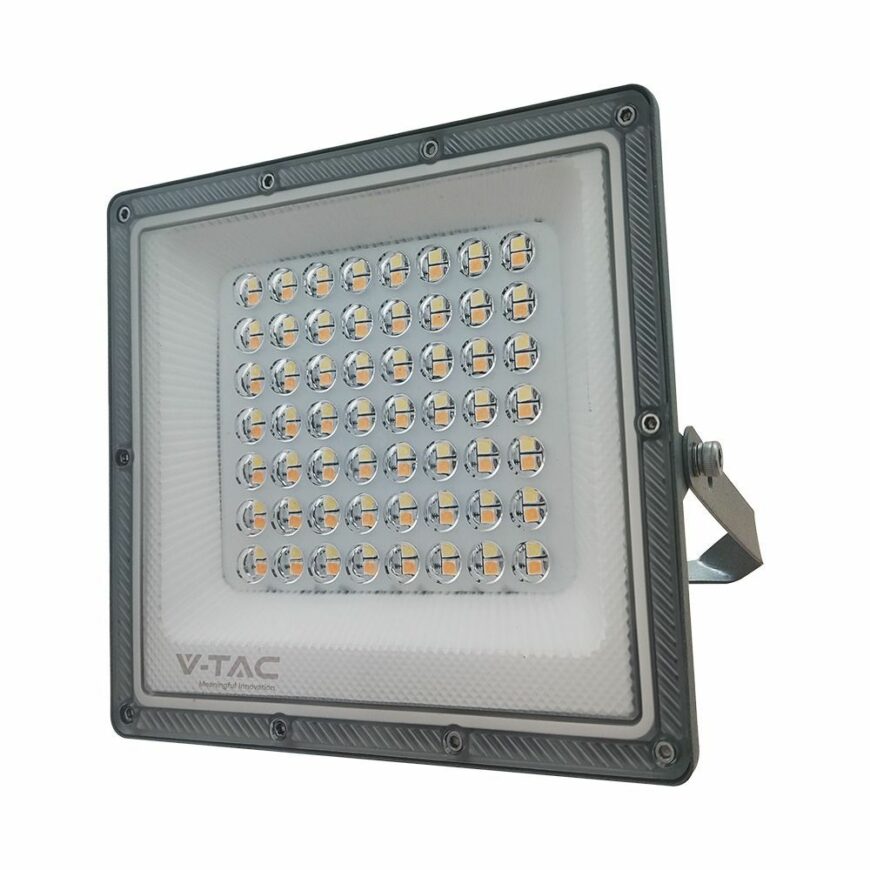 LED Προβολέας 50W V-TAC Γκρι 90° 5000lm Αδιάβροχος IP65 CCT 3000-6400K – 23614