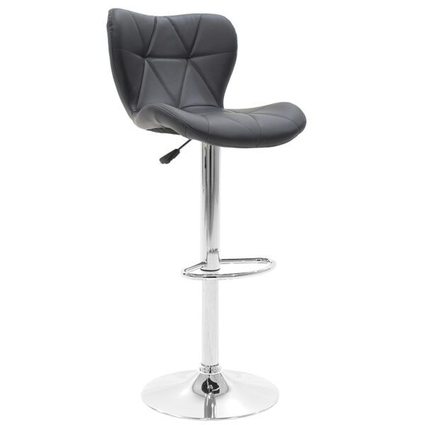 Bar stool Cozi pakoworld folding chrome metal with PVC in black 001-000035