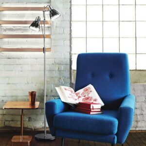 IDEAL LUX Φωτιστικό Δαπέδου ELVIS 2xE27 Ασημί Χρώματος- 042794
