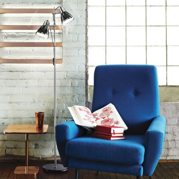 IDEAL LUX Φωτιστικό Δαπέδου ELVIS 2xE27 Ασημί Χρώματος- 042794