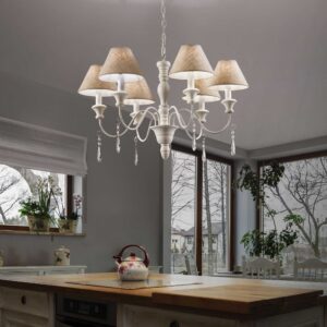 IDEAL LUX Κρεμαστό 6Φωτο Φωτιστικό PROVENCE 6xE14 Λευκού Χρώματος – 003399