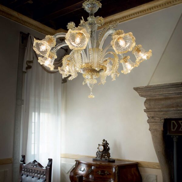 IDEAL LUX Κρεμαστό Φωτιστικό RIALTO 8xE14 Κρύσταλλο – 004099
