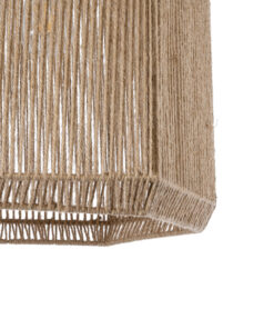 GloboStar® CAYMAN 00519 Boho Κρεμαστό Φωτιστικό Οροφής Μονόφωτο 1 x E27 AC220-240V IP20 – Φ40 x Υ40cm – Μπεζ Λεπτό Σχοινί Τριχιά Πλέγμα – 5 Χρόνια Εγγύηση