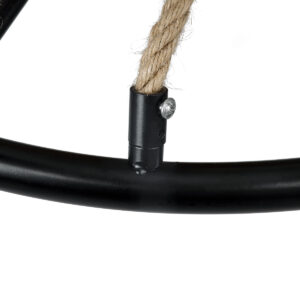 GloboStar® PENNSYLVANIA 00542 Vintage Κρεμαστό Φωτιστικό Οροφής Πολύφωτο 8 x E14 Μαύρο Μεταλλικό Πολυέλαιος με Μπεζ Σχοινί Φ64 x Y63cm