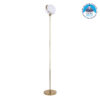 GloboStar® HUDSON 00500 Μοντέρνο Φωτιστικό Δαπέδου Μονόφωτο 1 x E27 Χρυσό Μεταλλικό Μπάλα Λευκό με Χρυσό D20 x H177cm