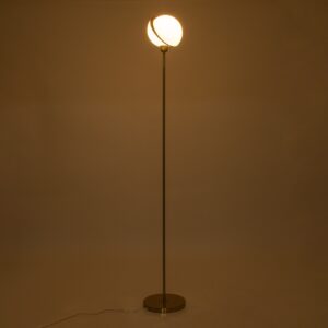 GloboStar® HUDSON 00500 Μοντέρνο Φωτιστικό Δαπέδου Μονόφωτο 1 x E27 Χρυσό Μεταλλικό Μπάλα Λευκό με Χρυσό D20 x H177cm