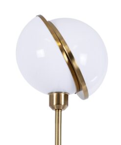 GloboStar® HUDSON 00500 Μοντέρνο Φωτιστικό Δαπέδου Μονόφωτο 1 x E27 Χρυσό Μεταλλικό Μπάλα Λευκό με Χρυσό D20 x H177cm