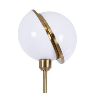 GloboStar® HUDSON 00500 Μοντέρνο Φωτιστικό Δαπέδου Μονόφωτο 1 x E27 Χρυσό Μεταλλικό Μπάλα Λευκό με Χρυσό D20 x H177cm