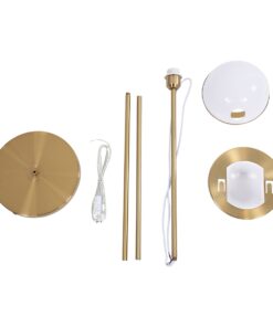 GloboStar® HUDSON 00500 Μοντέρνο Φωτιστικό Δαπέδου Μονόφωτο 1 x E27 Χρυσό Μεταλλικό Μπάλα Λευκό με Χρυσό D20 x H177cm