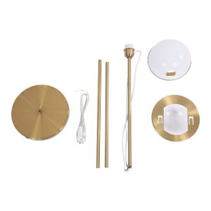 GloboStar® HUDSON 00500 Μοντέρνο Φωτιστικό Δαπέδου Μονόφωτο 1 x E27 Χρυσό Μεταλλικό Μπάλα Λευκό με Χρυσό D20 x H177cm