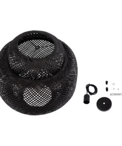 GloboStar® MALDIVES 00579 Μοντέρνο Κρεμαστό Φωτιστικό Οροφής Μονόφωτο 1 x E27 Μαύρο Bamboo Πλέγμα Φ56 x Υ54cm