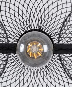GloboStar® VERONA 00586 Μοντέρνο Κρεμαστό Φωτιστικό Οροφής Τρίφωτο 3 x E27 Μαύρο Μεταλλικό Πλέγμα Μ50 x Π28 x Υ20cm