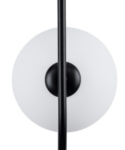 GloboStar® HAMBURG 00589 Μοντέρνο Κρεμαστό Φωτιστικό Οροφής Μονόφωτο 1 x G9 Μαύρο Μεταλλικό Γυάλινο Μπάλα Μ20 x Π15 x Υ40cm