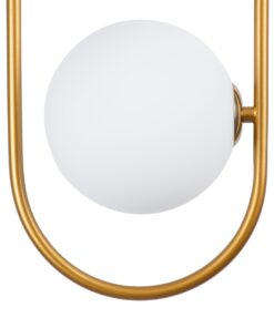 GloboStar® HAMBURG 00590 Μοντέρνο Κρεμαστό Φωτιστικό Οροφής Μονόφωτο 1 x G9 Χρυσό Μεταλλικό Γυάλινο Μπάλα Μ20 x Π15 x Υ40cm