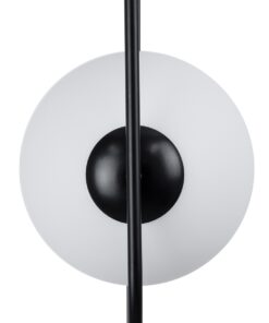 GloboStar® HAMBURG 00591 Μοντέρνο Κρεμαστό Φωτιστικό Οροφής Μονόφωτο 1 x E27 Μαύρο Μεταλλικό Γυάλινο Μπάλα Μ25 x Π20 x Υ50cm