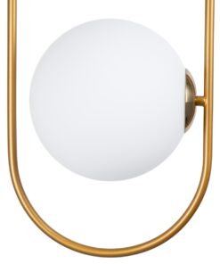 GloboStar® HAMBURG 00592 Μοντέρνο Κρεμαστό Φωτιστικό Οροφής Μονόφωτο 1 x G9 Χρυσό Μεταλλικό Γυάλινο Μπάλα Μ25 x Π20 x Υ50cm