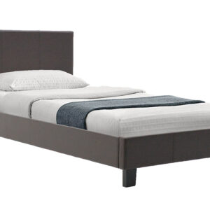Bed Nevil pakoworld PU dark brown matte 100×200 006-000013