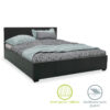 Double bed Norse pakoworld PU with storage in black matte 160x200cm 006-000026