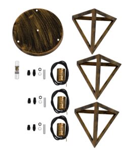 GloboStar® TRIANGLE 00619 Μοντέρνο Κρεμαστό Φωτιστικό Οροφής Τρίφωτο 3 x E27 Μπρούτζινο Μεταλλικό Πλέγμα Φ49 x Y130cm