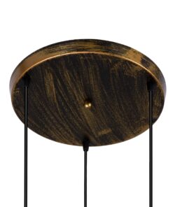 GloboStar® TRIANGLE 00619 Μοντέρνο Κρεμαστό Φωτιστικό Οροφής Τρίφωτο 3 x E27 Μπρούτζινο Μεταλλικό Πλέγμα Φ49 x Y130cm