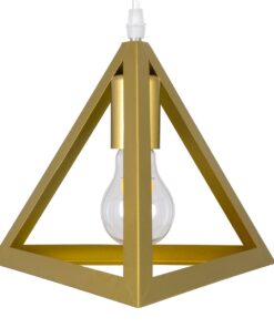 GloboStar® TRIANGLE 00620 Μοντέρνο Κρεμαστό Φωτιστικό Οροφής Τρίφωτο 3 x E27 Χρυσό Μεταλλικό Πλέγμα Φ49 x Y130cm