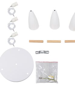 GloboStar® DILLON 00627 Μοντέρνο Κρεμαστό Φωτιστικό Οροφής Τρίφωτο 3 x E27 Λευκό Μεταλλικό Καμπάνα Φ26 x Υ130cm