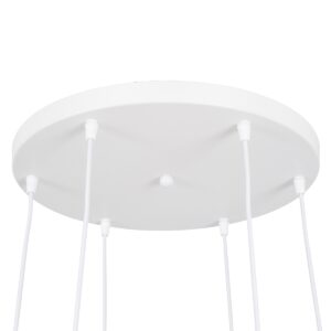 GloboStar® DILLON 00629 Μοντέρνο Κρεμαστό Φωτιστικό Οροφής Πολύφωτο 6 x E27 Λευκό Μεταλλικό Καμπάνα Φ52 x Υ130cm