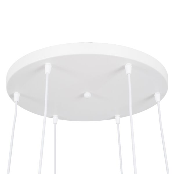 GloboStar® DILLON 00629 Μοντέρνο Κρεμαστό Φωτιστικό Οροφής Πολύφωτο 6 x E27 Λευκό Μεταλλικό Καμπάνα Φ52 x Υ130cm