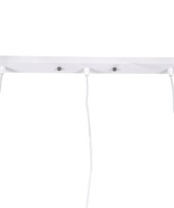 GloboStar® DILLON 00631 Μοντέρνο Κρεμαστό Φωτιστικό Οροφής Τρίφωτο Λευκό Μεταλλικό Πλέγμα Μ54 x Π14 x Υ130cm