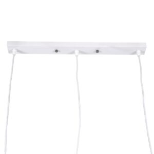 GloboStar® DILLON 00631 Μοντέρνο Κρεμαστό Φωτιστικό Οροφής Τρίφωτο Λευκό Μεταλλικό Πλέγμα Μ54 x Π14 x Υ130cm