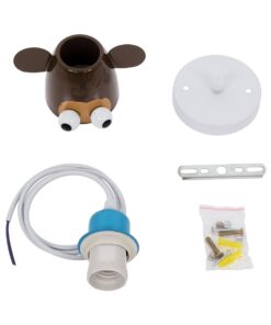 GloboStar® MONKEY 00640 Μοντέρνο Κρεμαστό Παιδικό Φωτιστικό Οροφής Μονόφωτο 1 x E27 Γαλάζιο Καφέ Μεταλλικό Μ14.5 x Π10.5 x Υ13.5cm