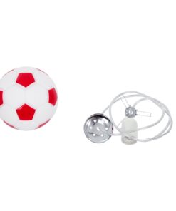 GloboStar® FOOTBALL 00642 Μοντέρνο Κρεμαστό Παιδικό Φωτιστικό Οροφής Μονόφωτο 1 x E27 Κόκκινο Λευκό Γυάλινο Φ15 x Υ18cm