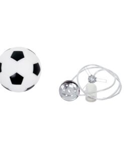 GloboStar® FOOTBALL 00643 Μοντέρνο Κρεμαστό Παιδικό Φωτιστικό Οροφής Μονόφωτο 1 x E27 Μαύρο Λευκό Γυάλινο Φ15 x Υ18cm
