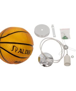 GloboStar® SPALDING NBA 00645 Μοντέρνο Κρεμαστό Παιδικό Φωτιστικό Οροφής Μονόφωτο 1 x E27 Πορτοκαλί Γυάλινο Φ18 x Υ18cm