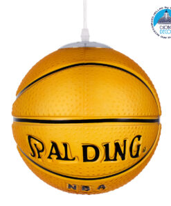 GloboStar® SPALDING NBA 00649 Μοντέρνο Κρεμαστό Παιδικό Φωτιστικό Οροφής Μονόφωτο 1 x E27 Πορτοκαλί Γυάλινο Φ25 x Υ25cm