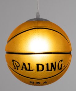 GloboStar® SPALDING NBA 00649 Μοντέρνο Κρεμαστό Παιδικό Φωτιστικό Οροφής Μονόφωτο 1 x E27 Πορτοκαλί Γυάλινο Φ25 x Υ25cm